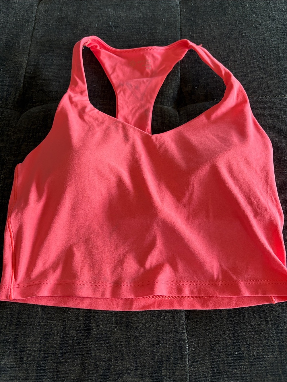 aerie Neon Coral Racerback Crop Sports Bra